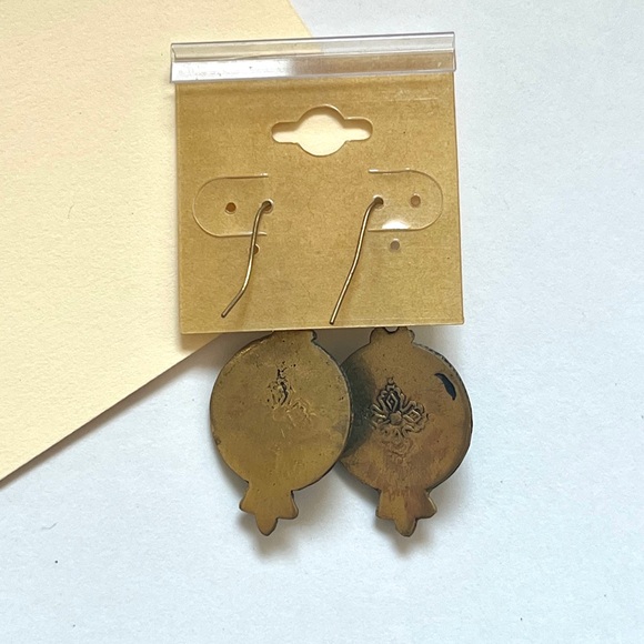 🏷️ circle boho turquoise & red dangling earrings - Picture 8 of 9